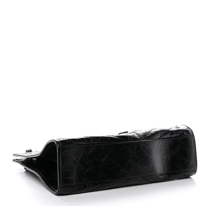 Saint Laurent Crinkled Calfskin Matelasse Monogram Medium Niki Shopper Tote Black 4 of 13