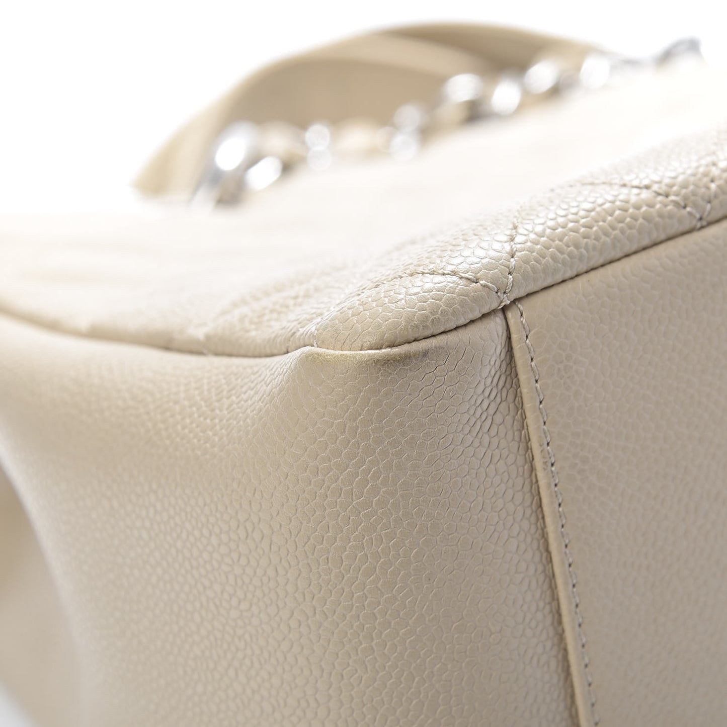 Caviar Quilted Grand Shopping Tote GST Beige Clair