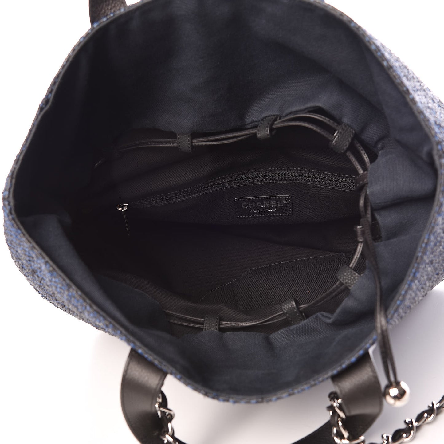 Woven Straw Tote Blue