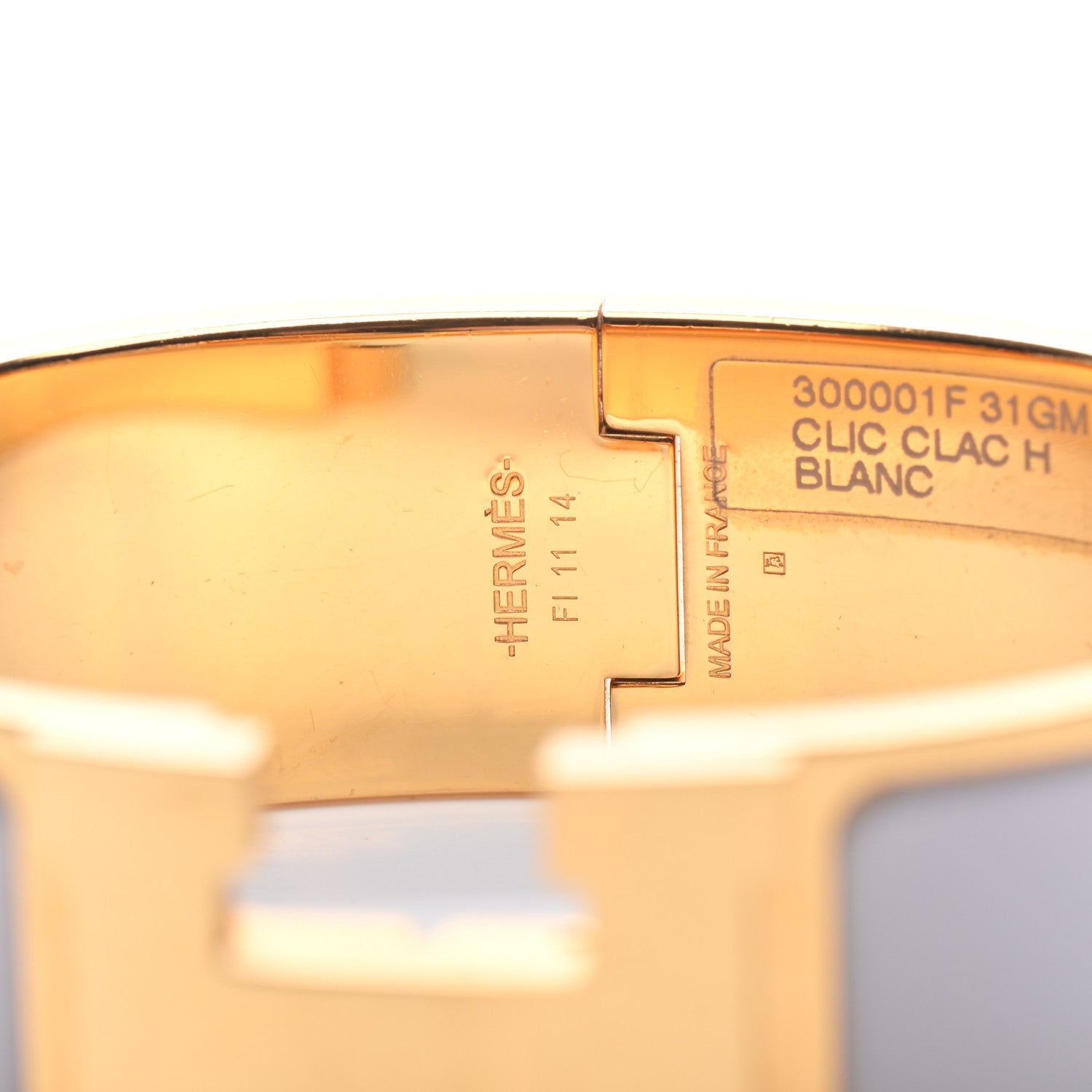 Hermes Enamel Wide Clic Clac H Bracelet GM White 4 of 6