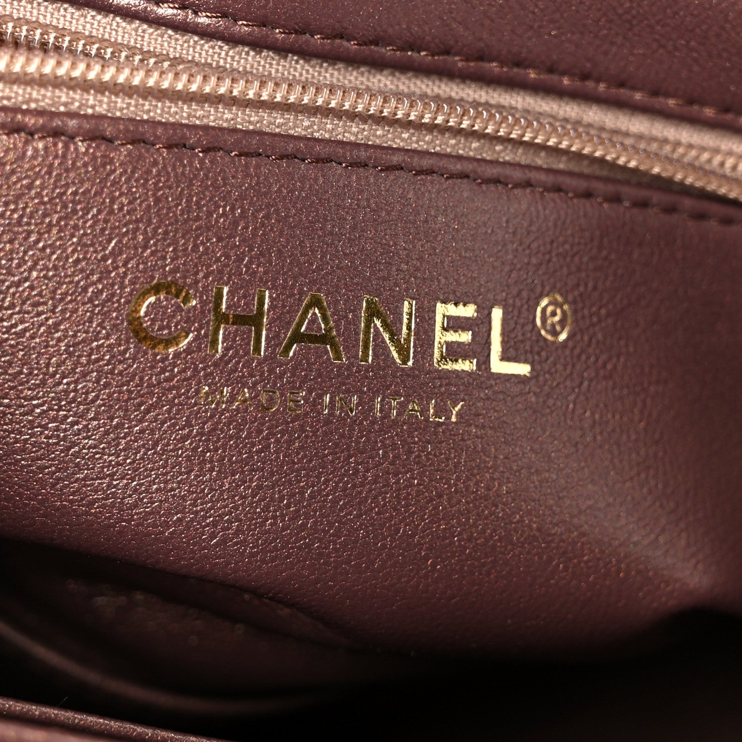 Chanel Metallic Aged Calfskin Quilted Nano Kelly Shopper Bronze