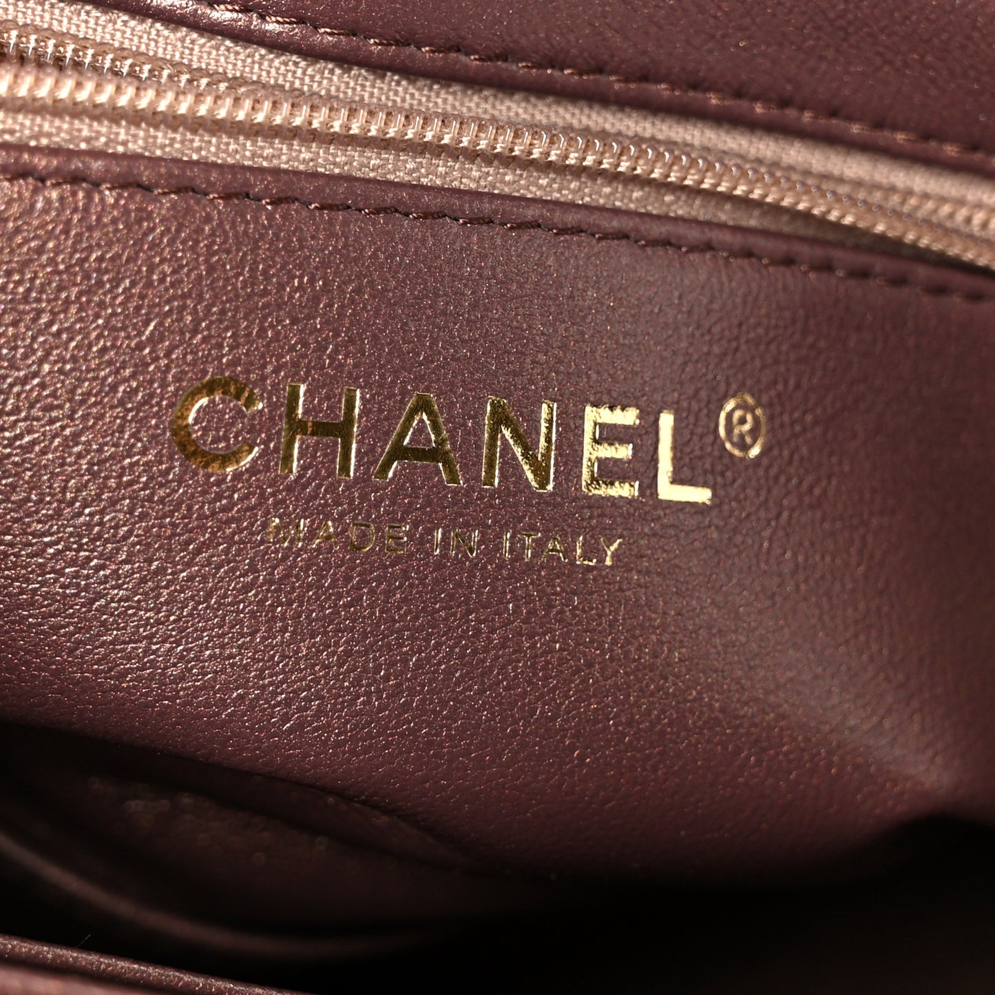 Metallic Aged Calfskin Quilted Nano Kelly Shopper Bronze