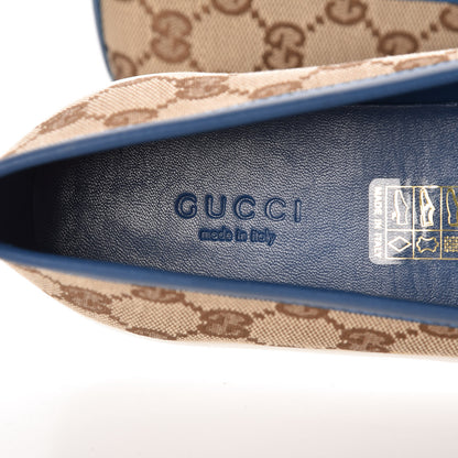 Gucci Monogram Miro Soft Calfskin Ballet Flats 37 Beige Ebony Blue 7 of 9