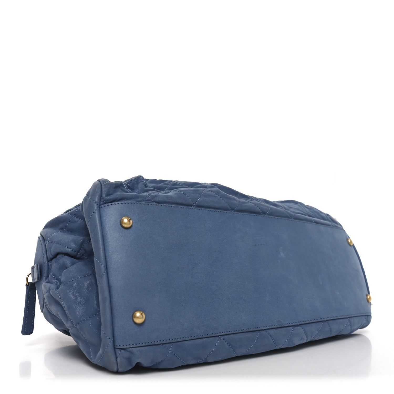 Chanel Iridescent Calfskin Chic Quilt Bowling Bag Blue 1858833