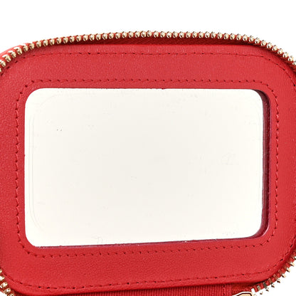Chanel Lambskin Quilted Top Handle Mini Vanity Case With Chain Red 11 of 11