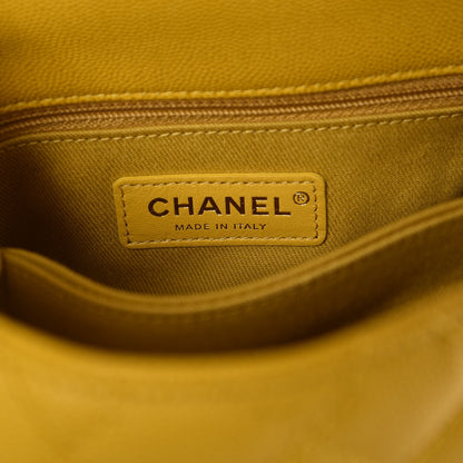 Chanel Caviar Quilted Mini Coco Handle Flap Yellow 5 of 10