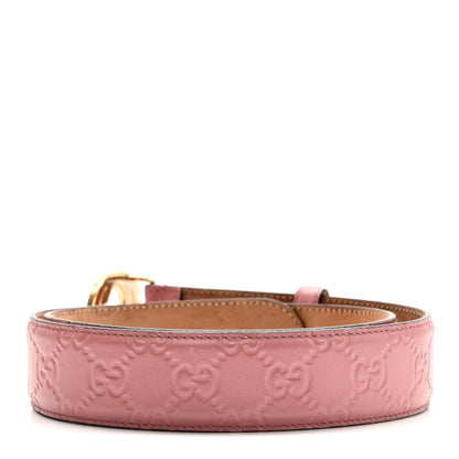Gucci Guccissima Signature Interlocking G 37mm Belt 80 32 Rose Baby Candy 2 of 5