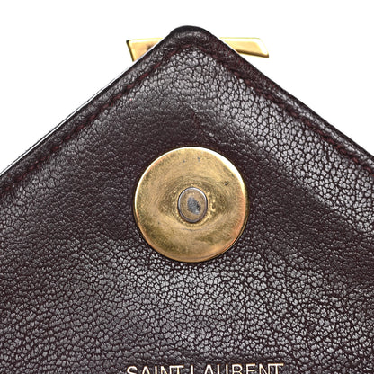 Saint Laurent Sheepskin Matelasse Chevron Monogram Large College Satchel Bordeaux 18 of 24