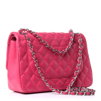 Chanel Lambskin Quilted Jumbo Double Flap Fuchsia 3 of 10