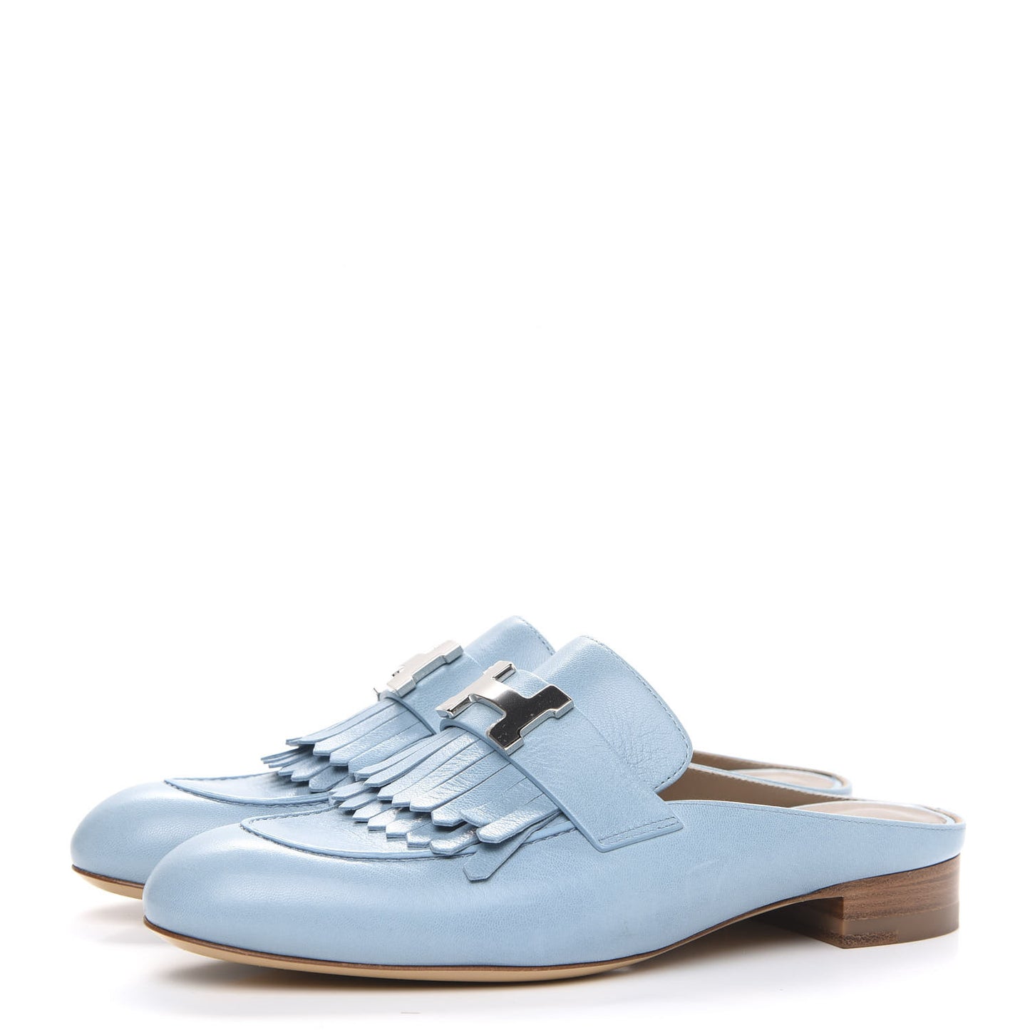 Goatskin Rivoli Mules 36.5 Bleu Ciel
