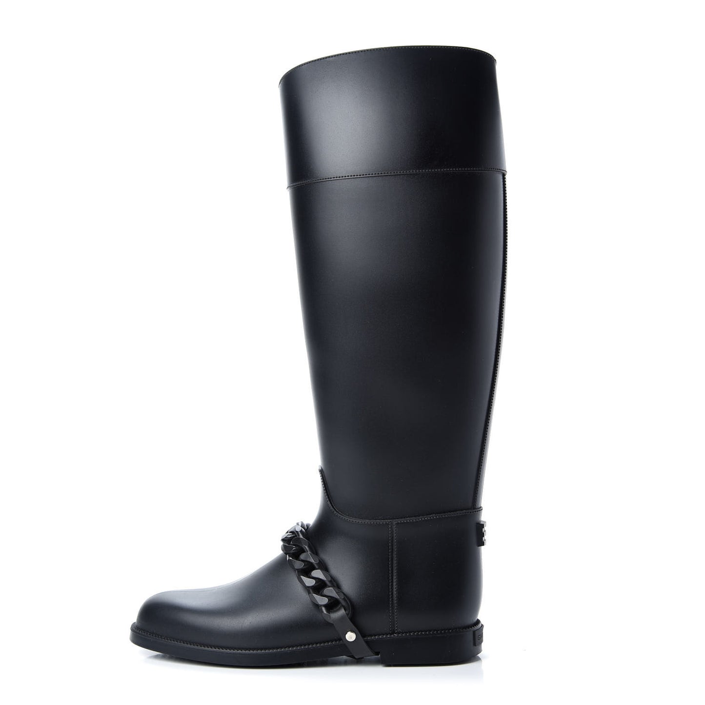 PVC Chain Strap Rain Boots 37 Black