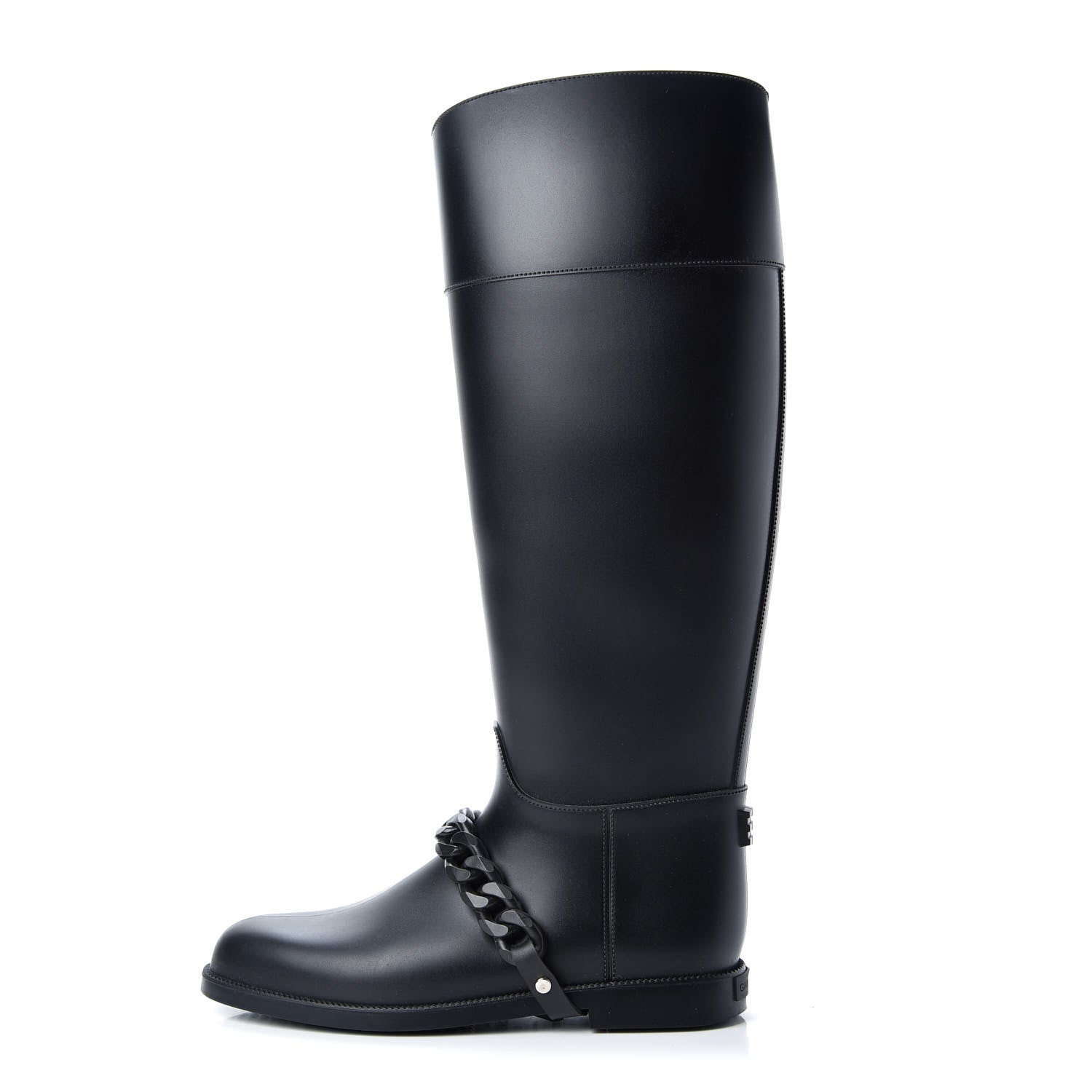 Givenchy PVC Chain Strap Rain Boots 37 Black 1 of 8