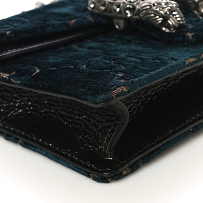 Gucci Velvet GG Monogram Super Mini Dionysus Shoulder Bag Blue Beige Black 8 of 11