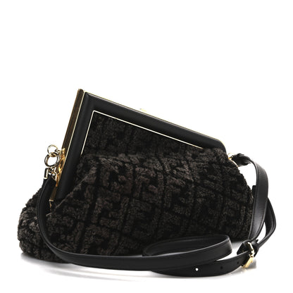 Fendi Shearling Shiny Nappa FF Midi Fendi First Real Ebano 3 of 13