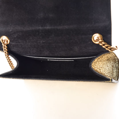 Saint Laurent Metallic Calfskin Small Classic Monogram Kate Satchel Oro 8 of 11