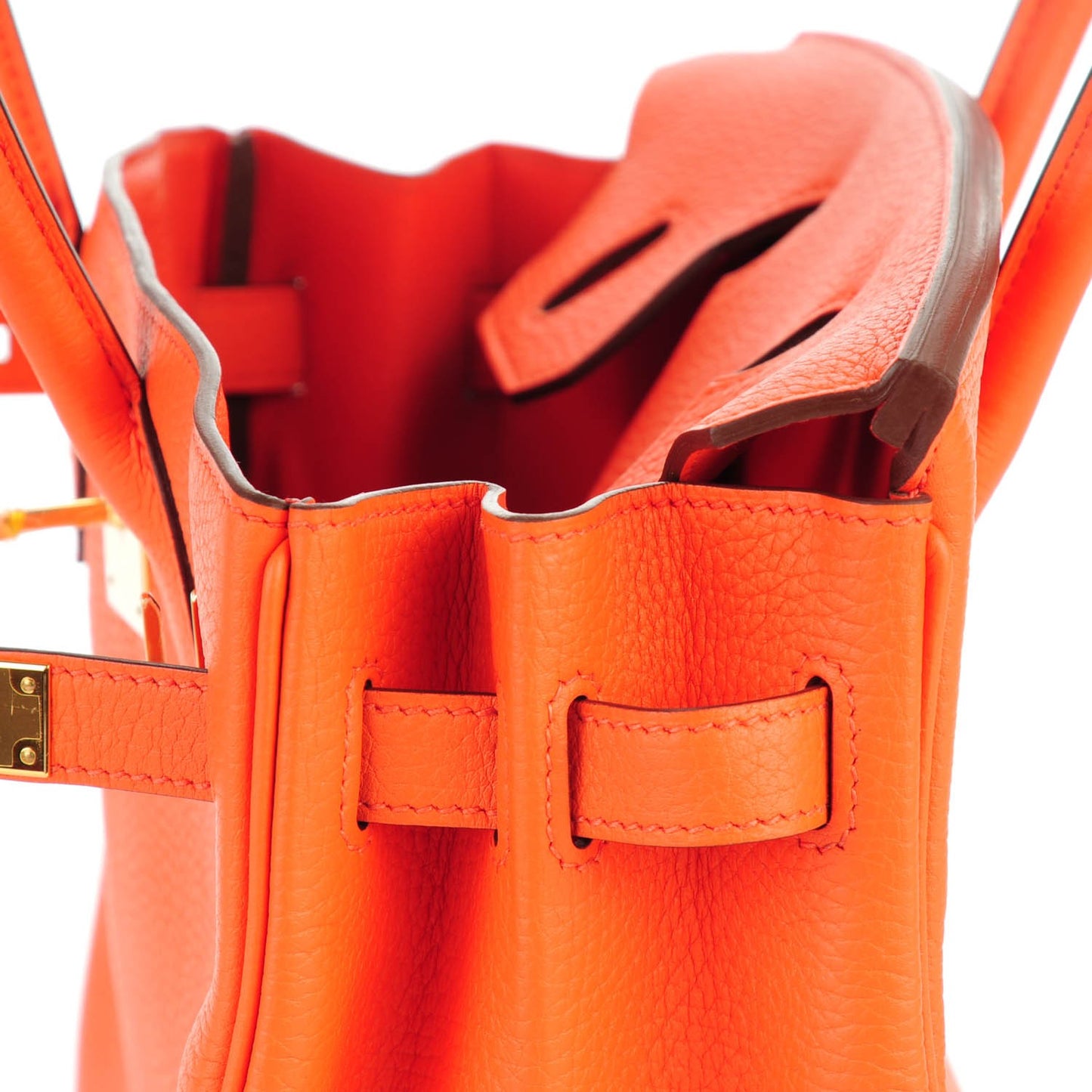 Taurillon Clemence Birkin 30 Orange Poppy