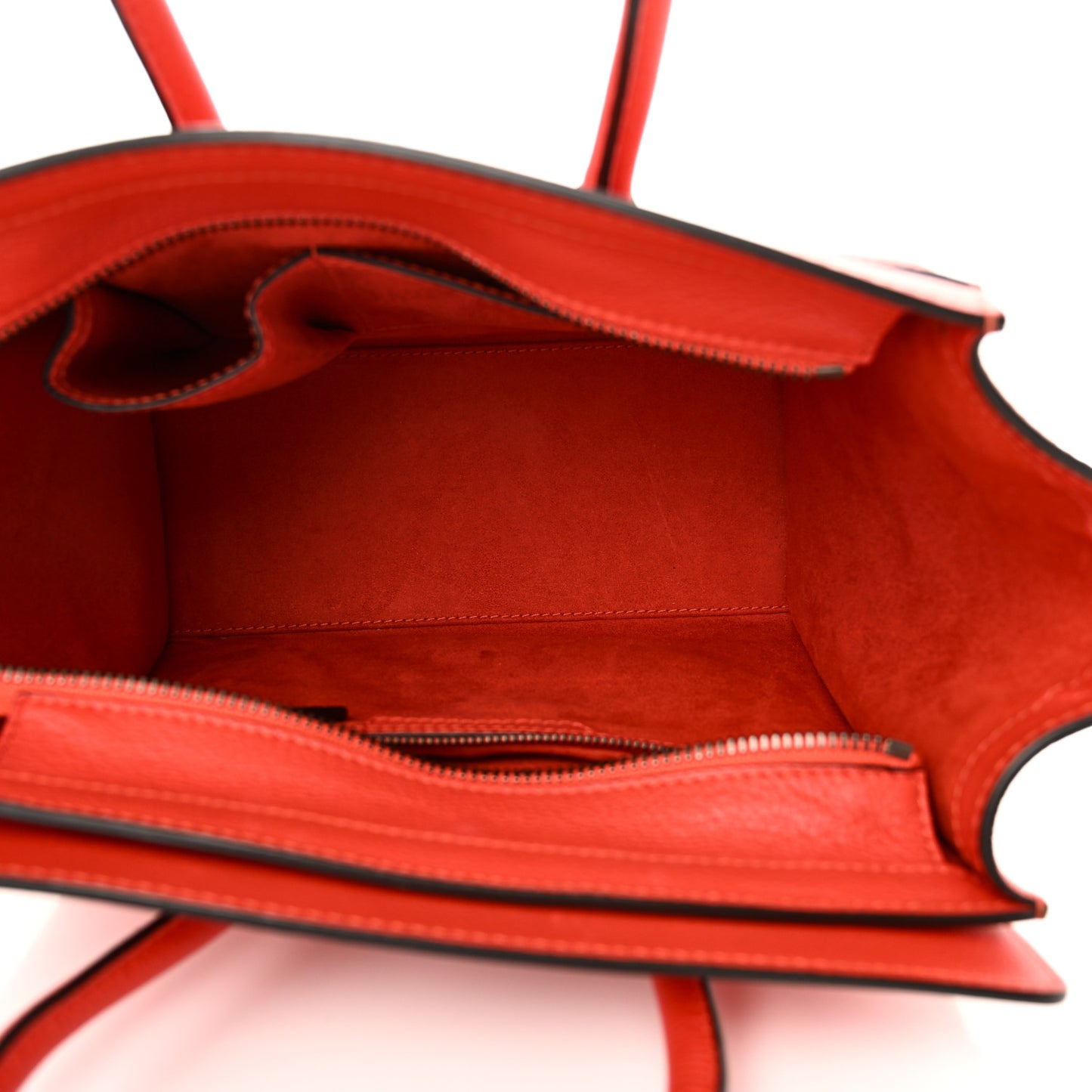 Pebbled Calfskin Micro Luggage Vermillion