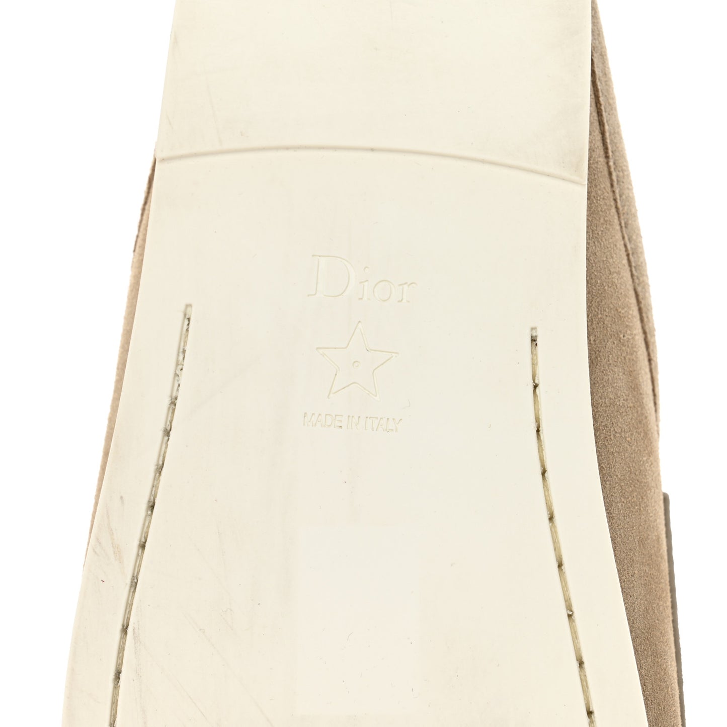 Suede Goatskin Boy Loafer Mule 38 Rope Beige