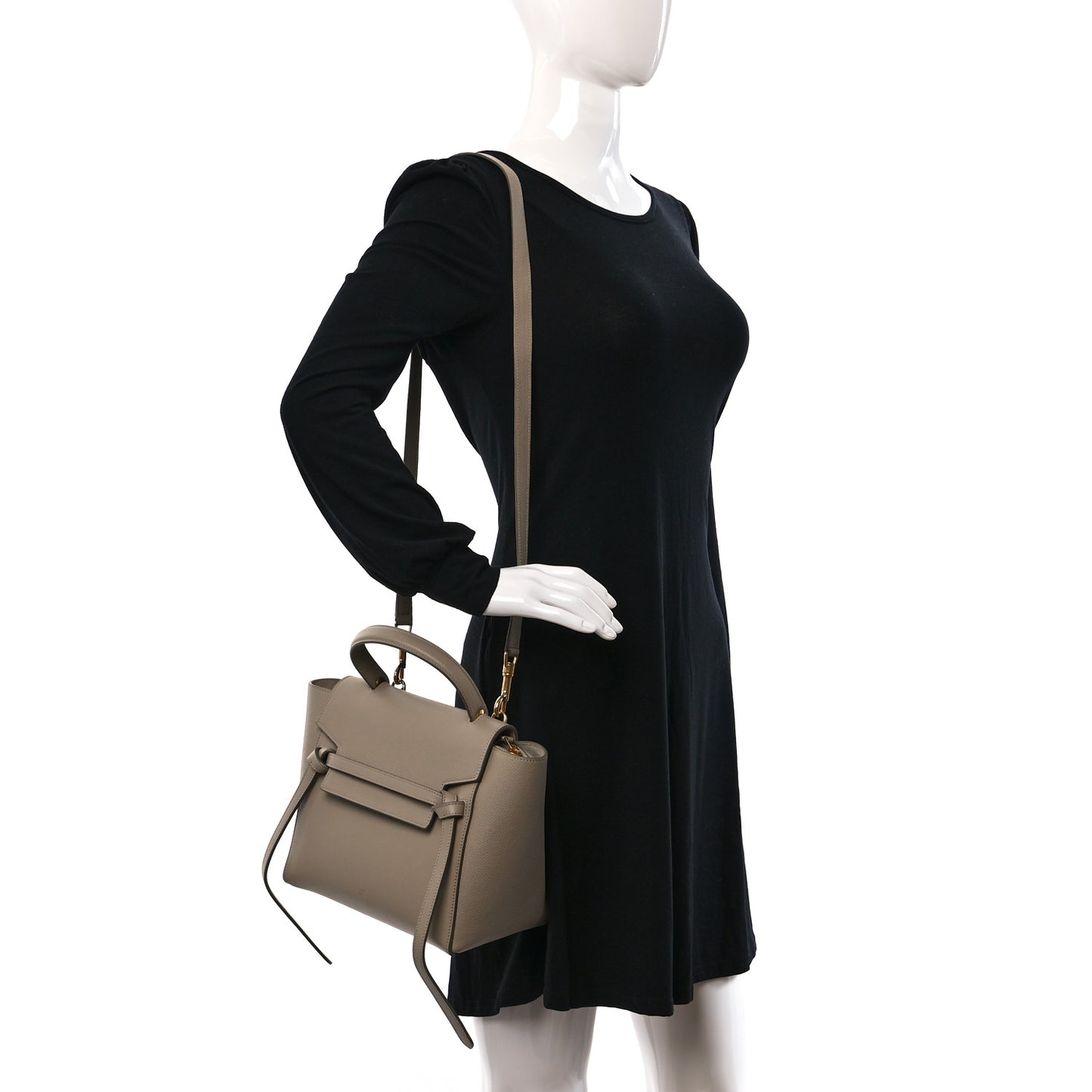 Grained Calfskin Micro Belt Bag Light Taupe