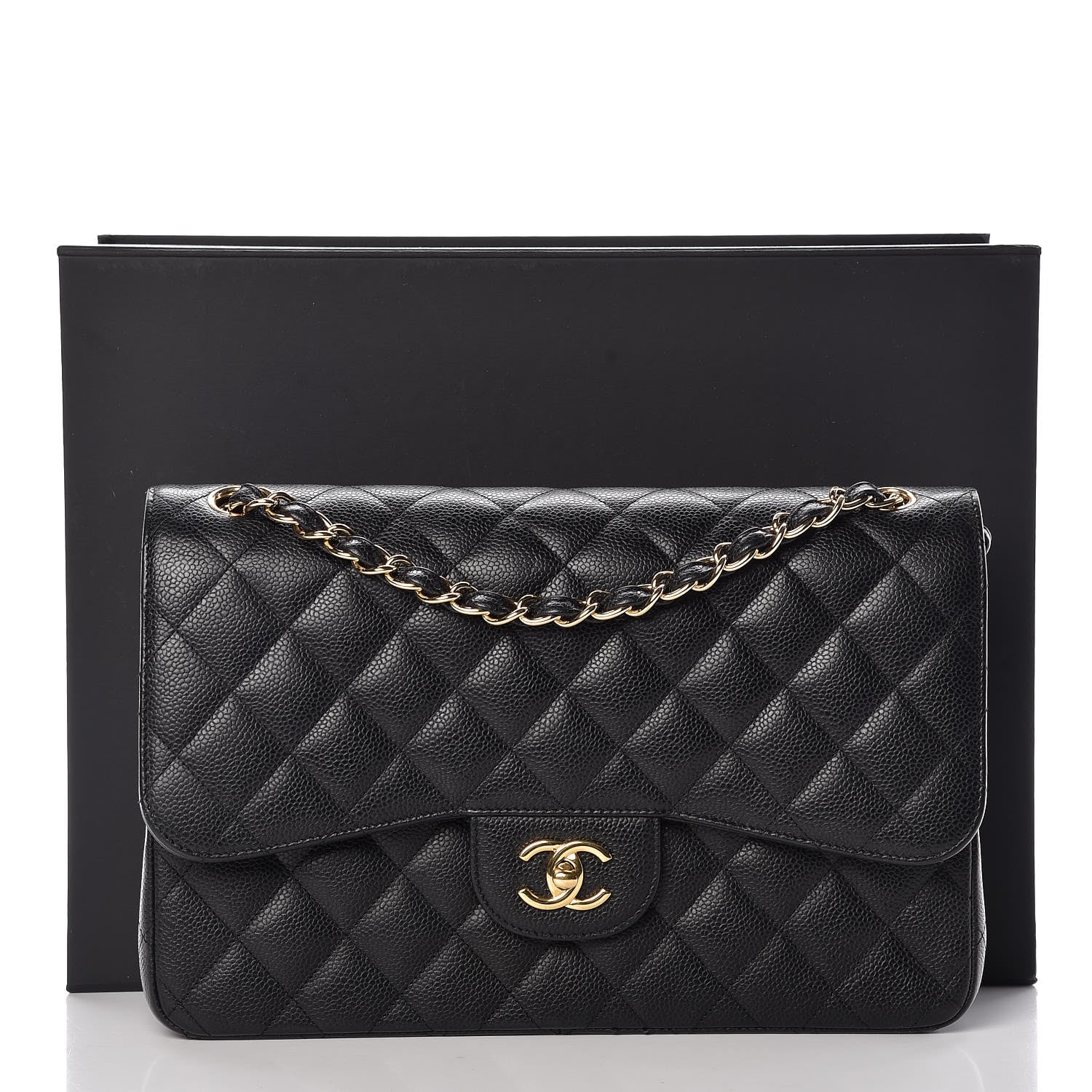 Chanel Caviar Quilted Jumbo Double Flap Black 9 of 9