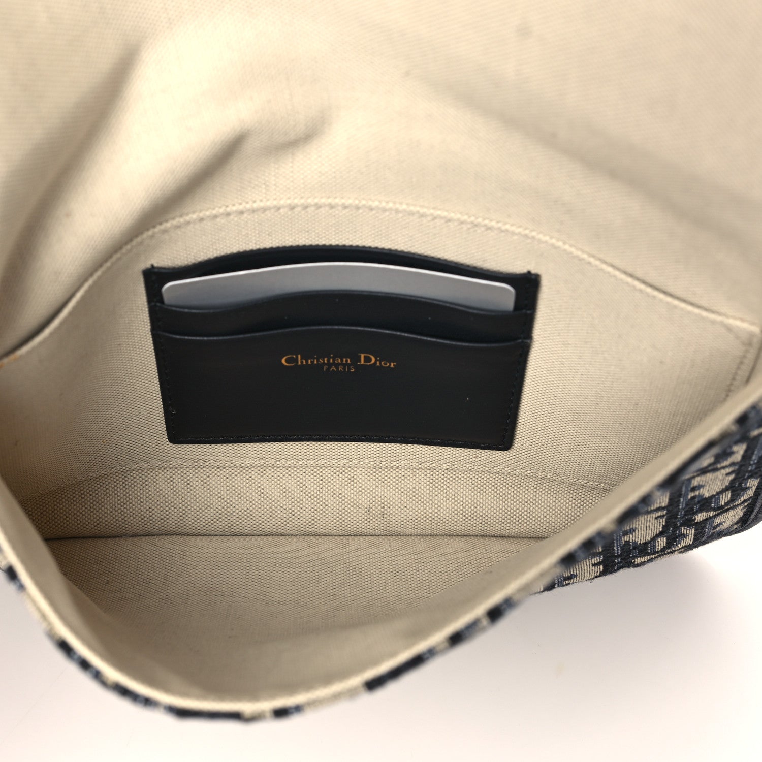 Christian Dior Oblique Flap Pouch Clutch Blue 5 of 8