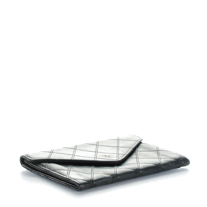 Chanel Lambskin Diamond Stitched Wallet Black 4 of 8
