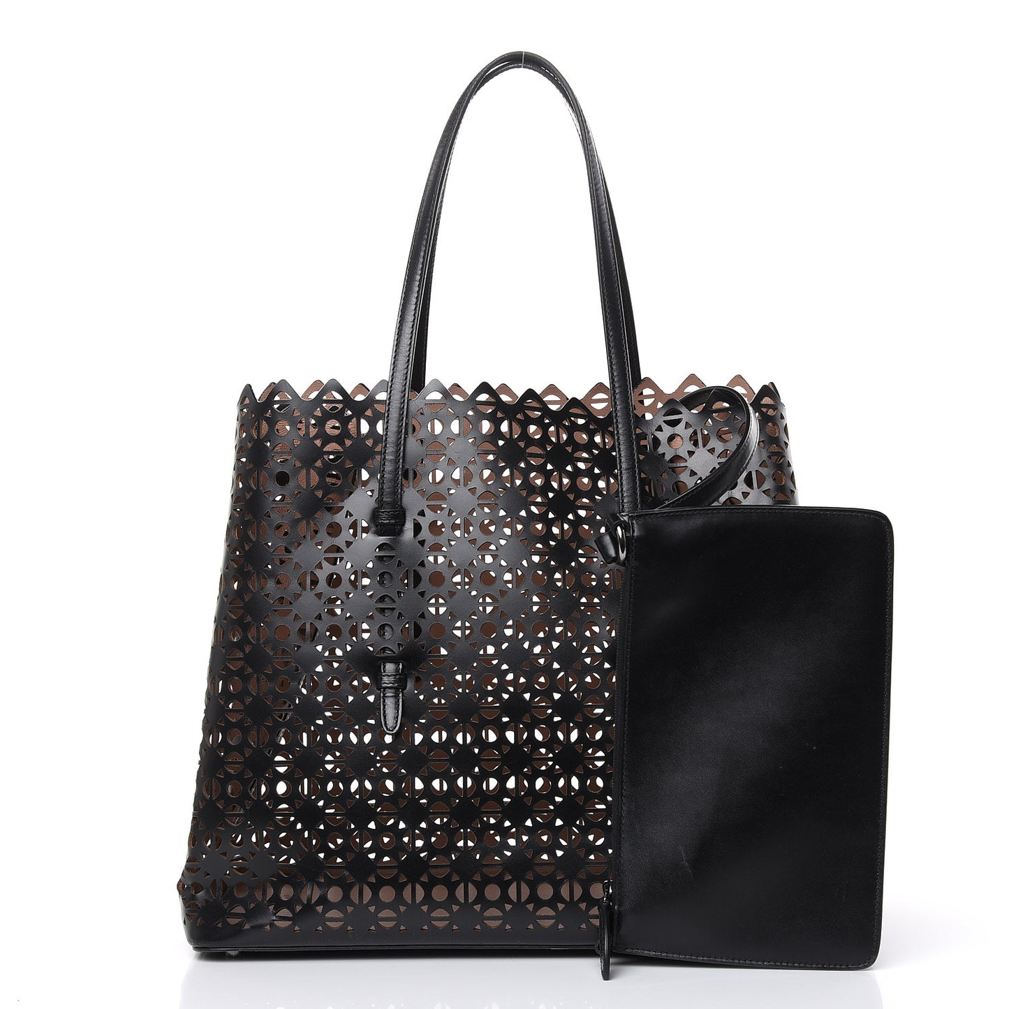 Calfskin Laser Cute Mina 32 Bag Black