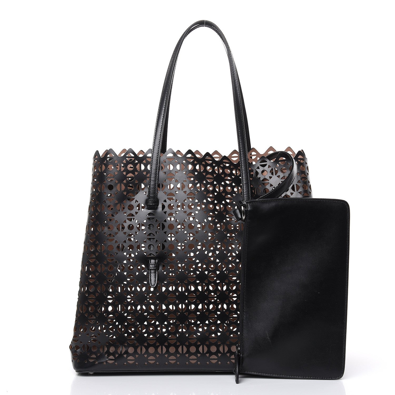 Alaia Calfskin Laser Cute Mina 32 Bag Black 3 of 14