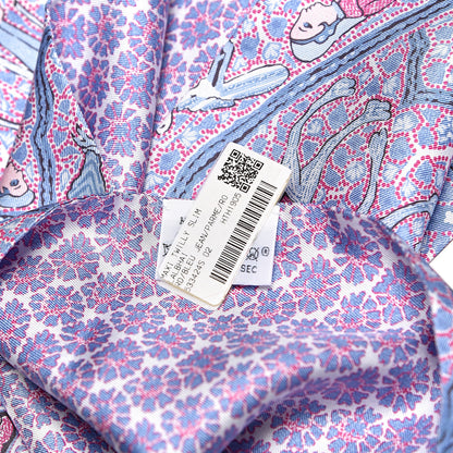 Hermes Silk Lalbhai Maxi Twilly Slim Blue Jean Parme Rose 3 of 3