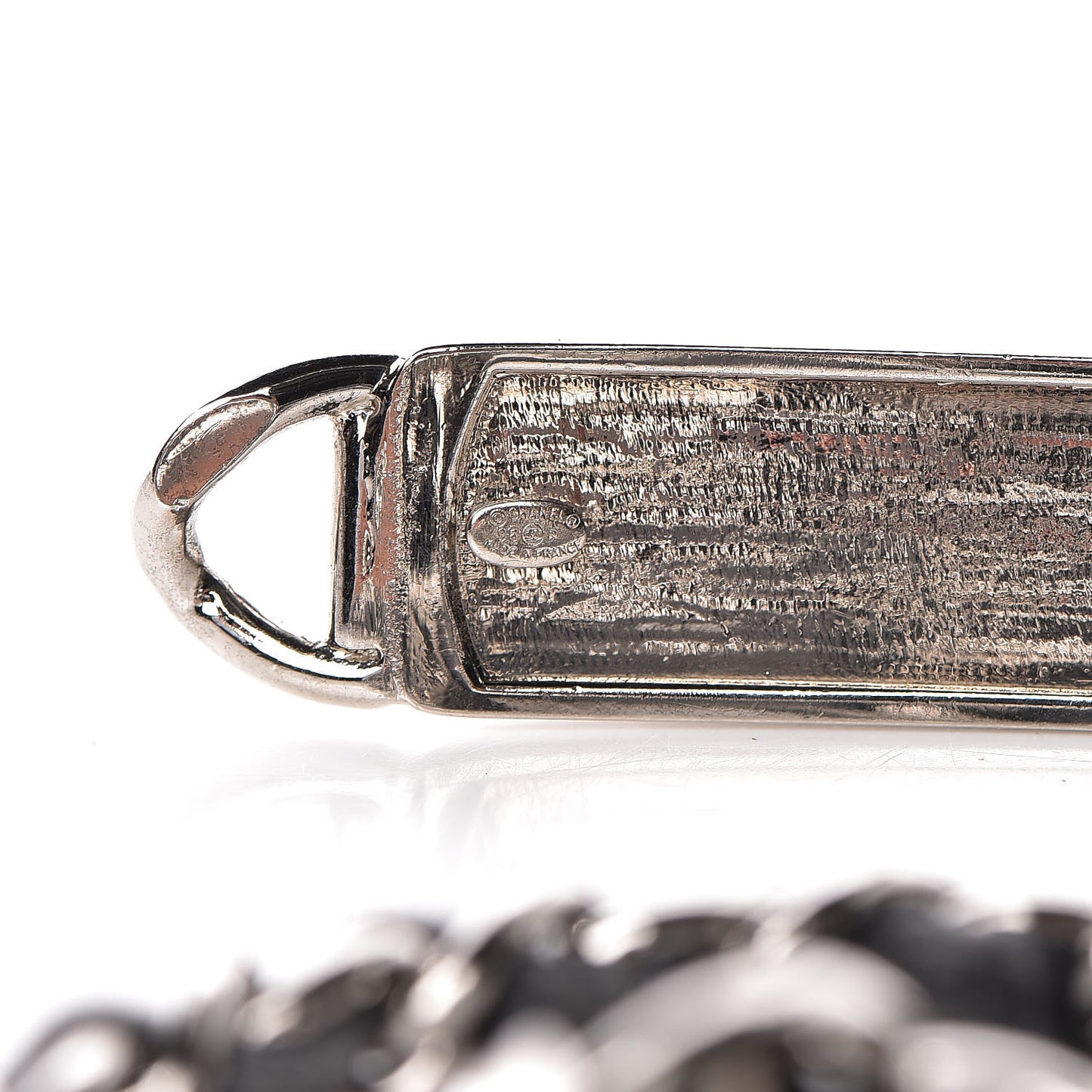 Lambskin Chain Belt Black Silver