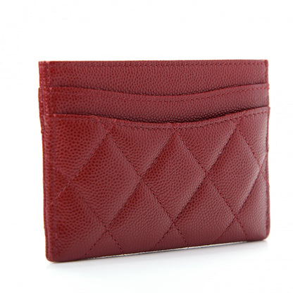 Chanel Caviar Quilted Card Holder Dark Red 3 of 9