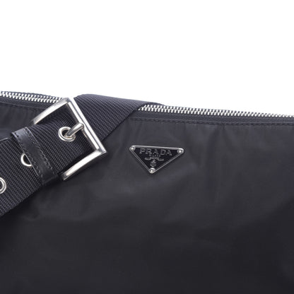 Prada Tessuto Light Nylon Soft Calf Shoulder Bag Black 9 of 11