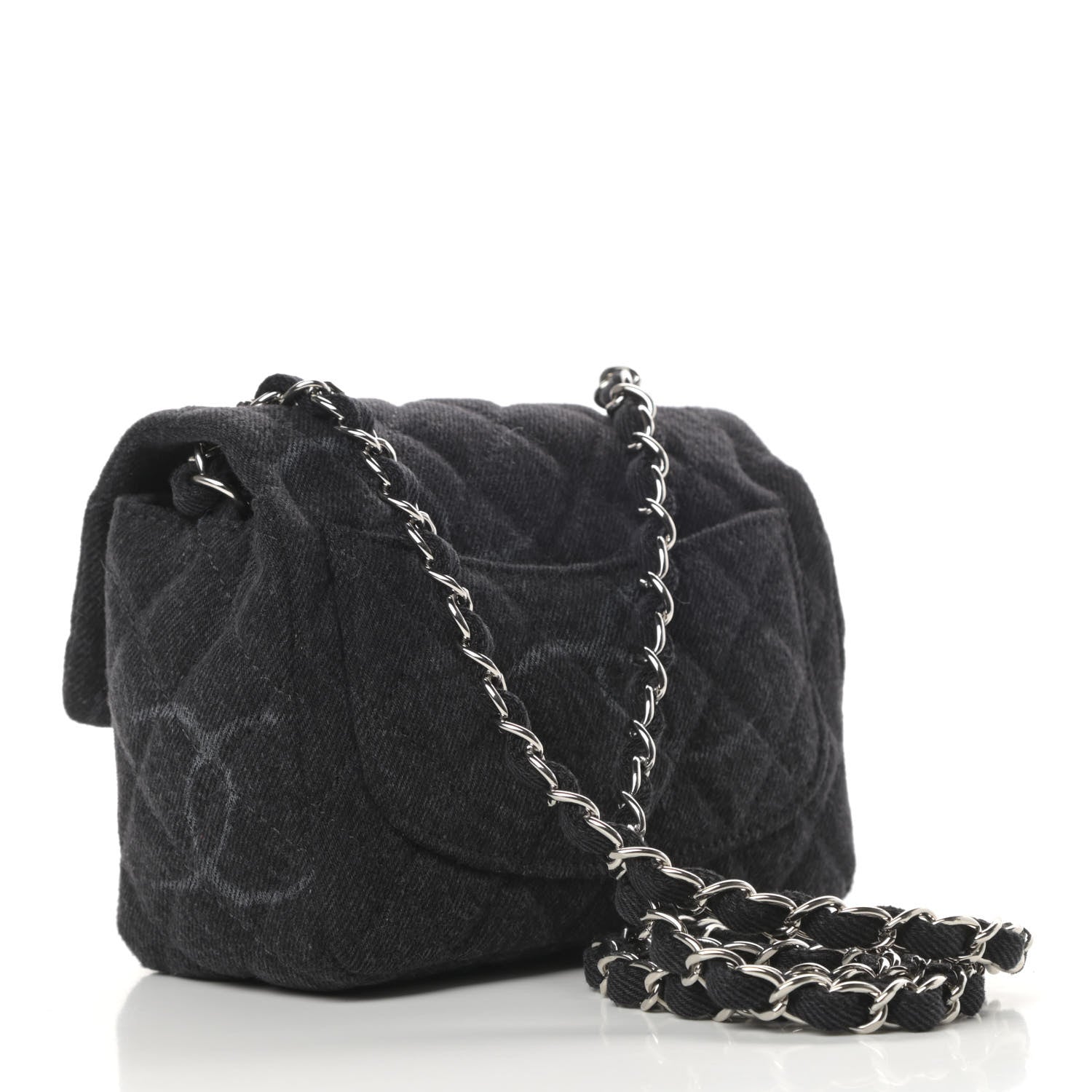 Chanel Denim CC Quilted Mini Square Flap Black 3 of 11