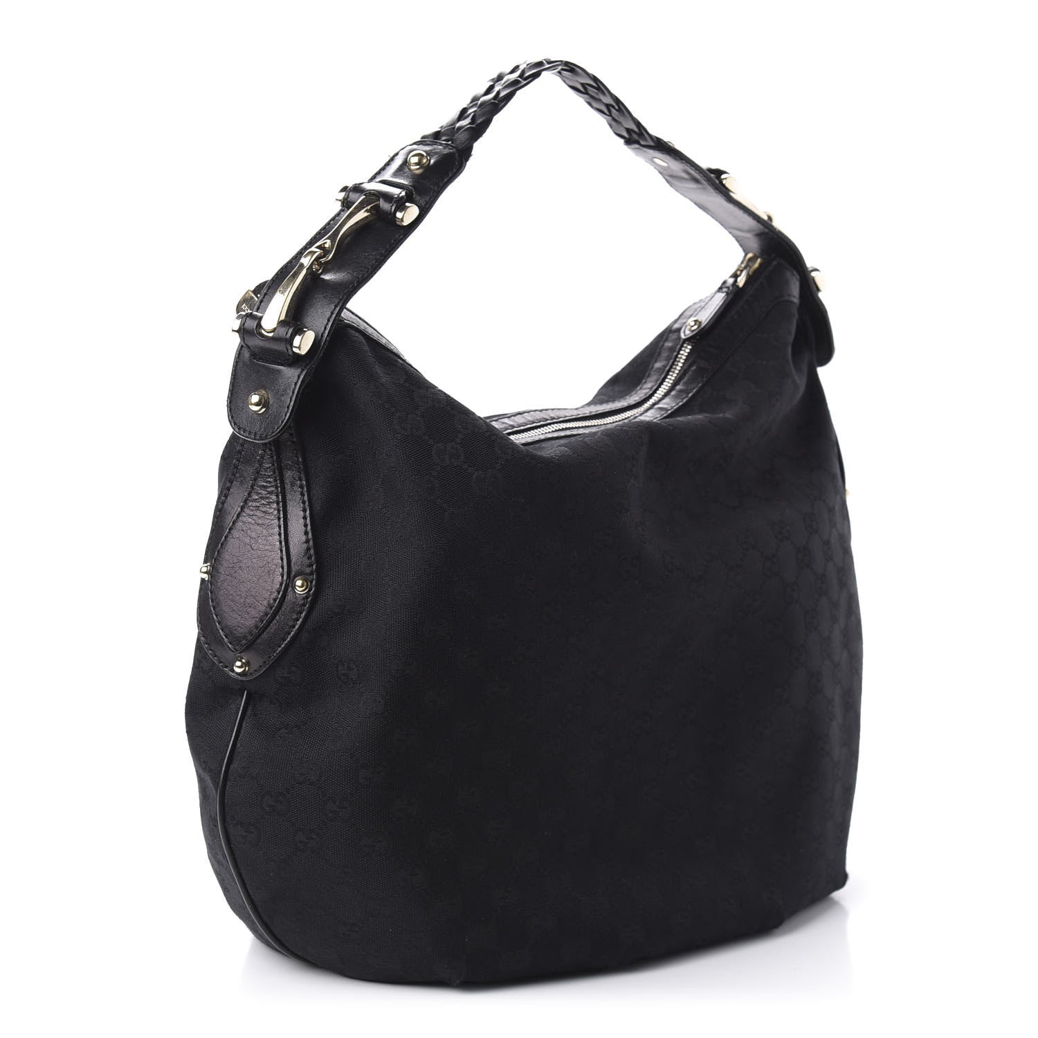 Gucci Monogram Pelham Medium Hobo Black 3 of 14