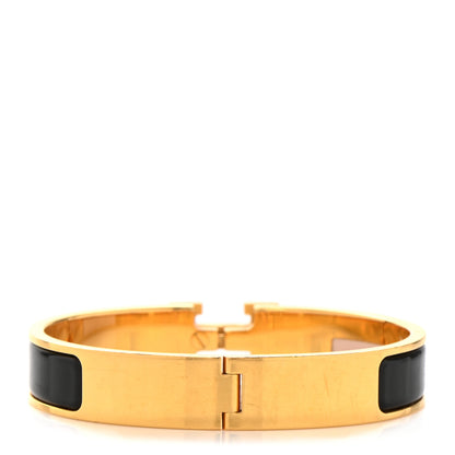 Hermes Enamel Narrow Clic Clac H Bracelet GM Black 3 of 5