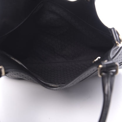 Gucci Calfskin Perforated GG Reins Hobo Black 5 of 11