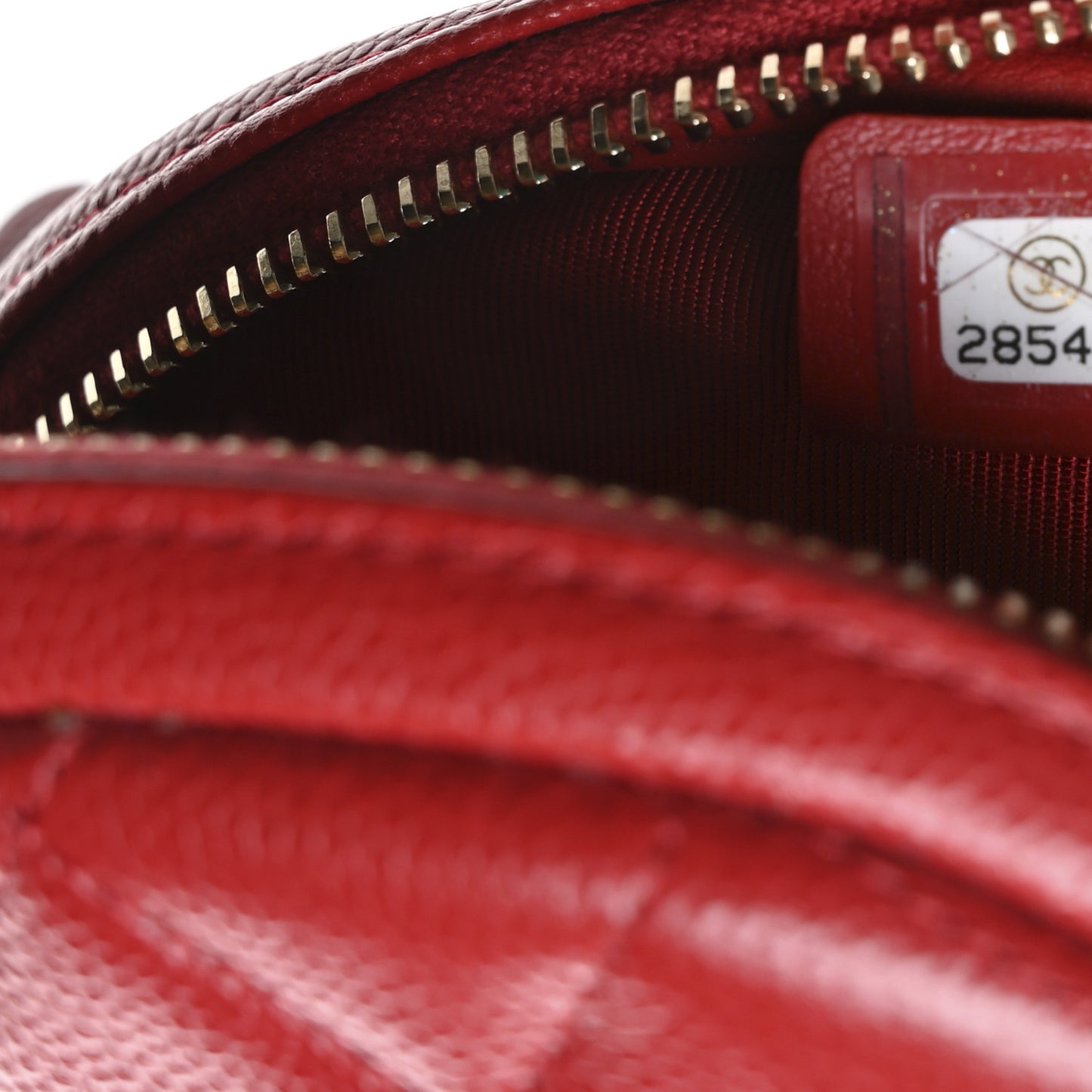 Caviar Quilted Zip Around Classic Coin Purse Red