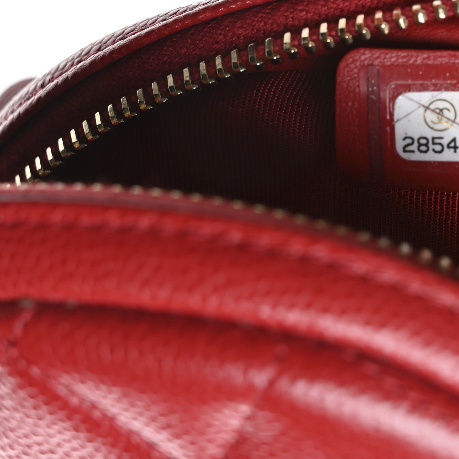 Chanel Caviar Quilted Zip Around Classic Coin Purse Red 7 of 8