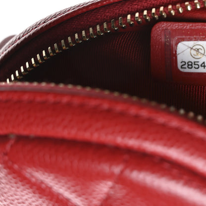 Chanel Caviar Quilted Zip Around Classic Coin Purse Red 7 of 8