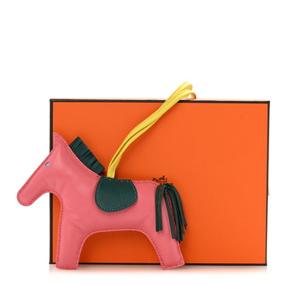 Hermes Milo Lambskin Grigri Rodeo Horse Bag Charm GM Rose Azalee Malachite Lime Celeste 6 of 6