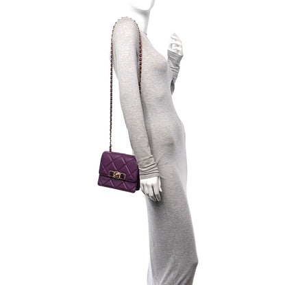 Chanel Calfskin Resin Quilted Mini Flap Purple 2 of 12