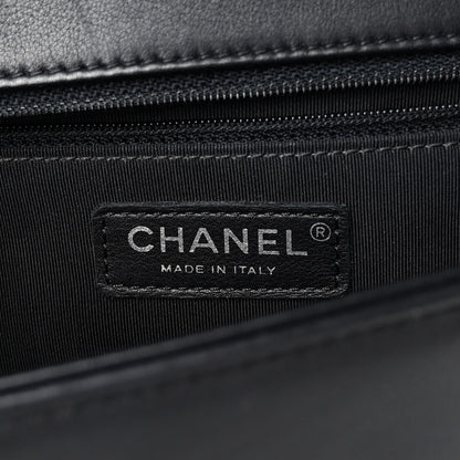 Chanel Calfskin Chevron Quilted Large Boy Flap Black 6 of 10