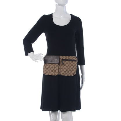 Gucci GG Monogram Double Pocket Belt Bag Dark Brown 2 of 7