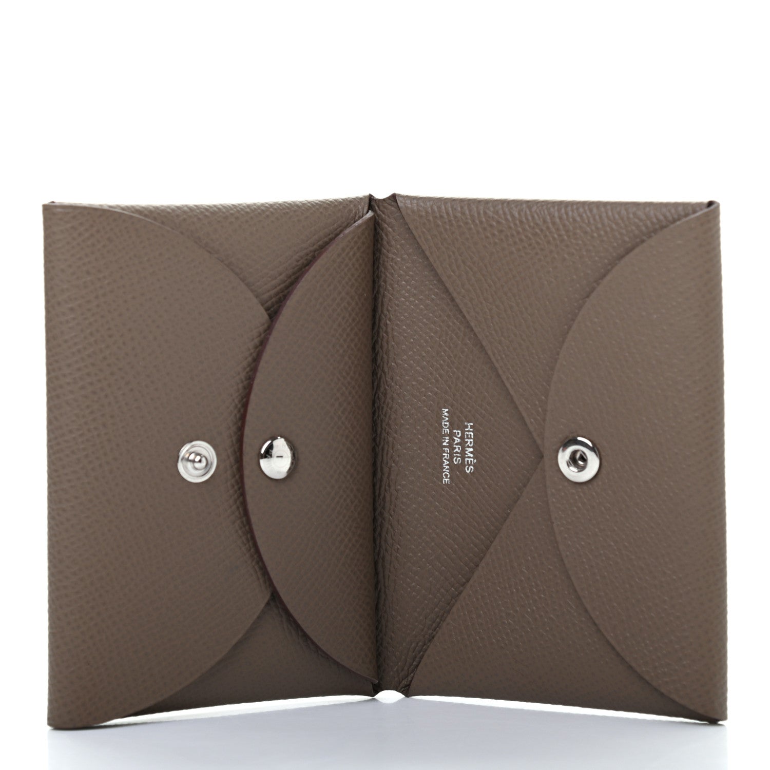 Hermes Epsom Calvi Duo Card Case Etoupe 5 of 7