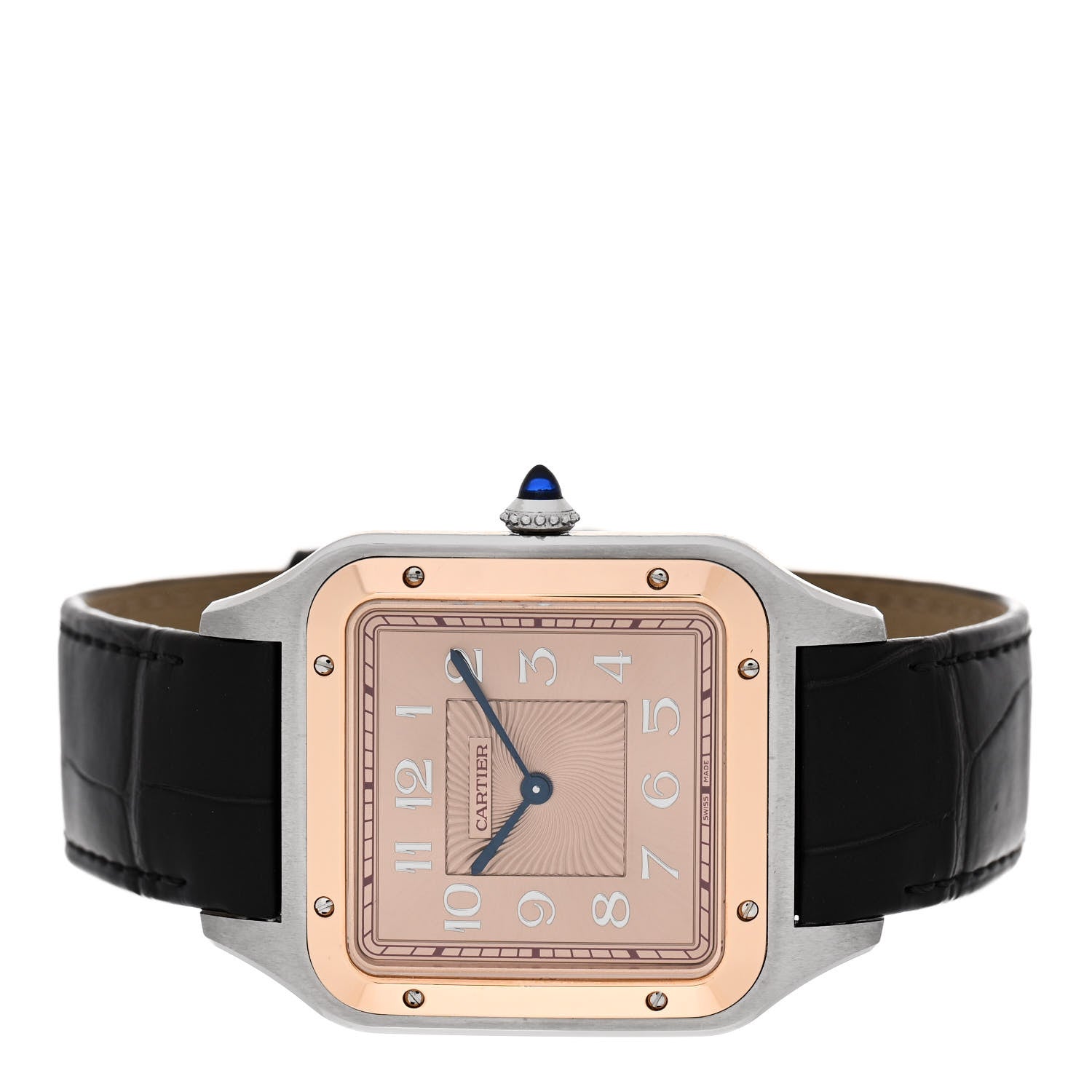 Cartier Stainless Steel 18K Pink Gold Alligator 34mm Santos Dumont Limited Edition 500 Manual Winding Watch 2 of 4