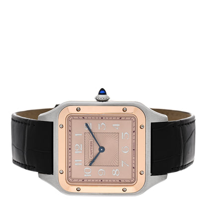 Cartier Stainless Steel 18K Pink Gold Alligator 34mm Santos Dumont Limited Edition 500 Manual Winding Watch 2 of 4