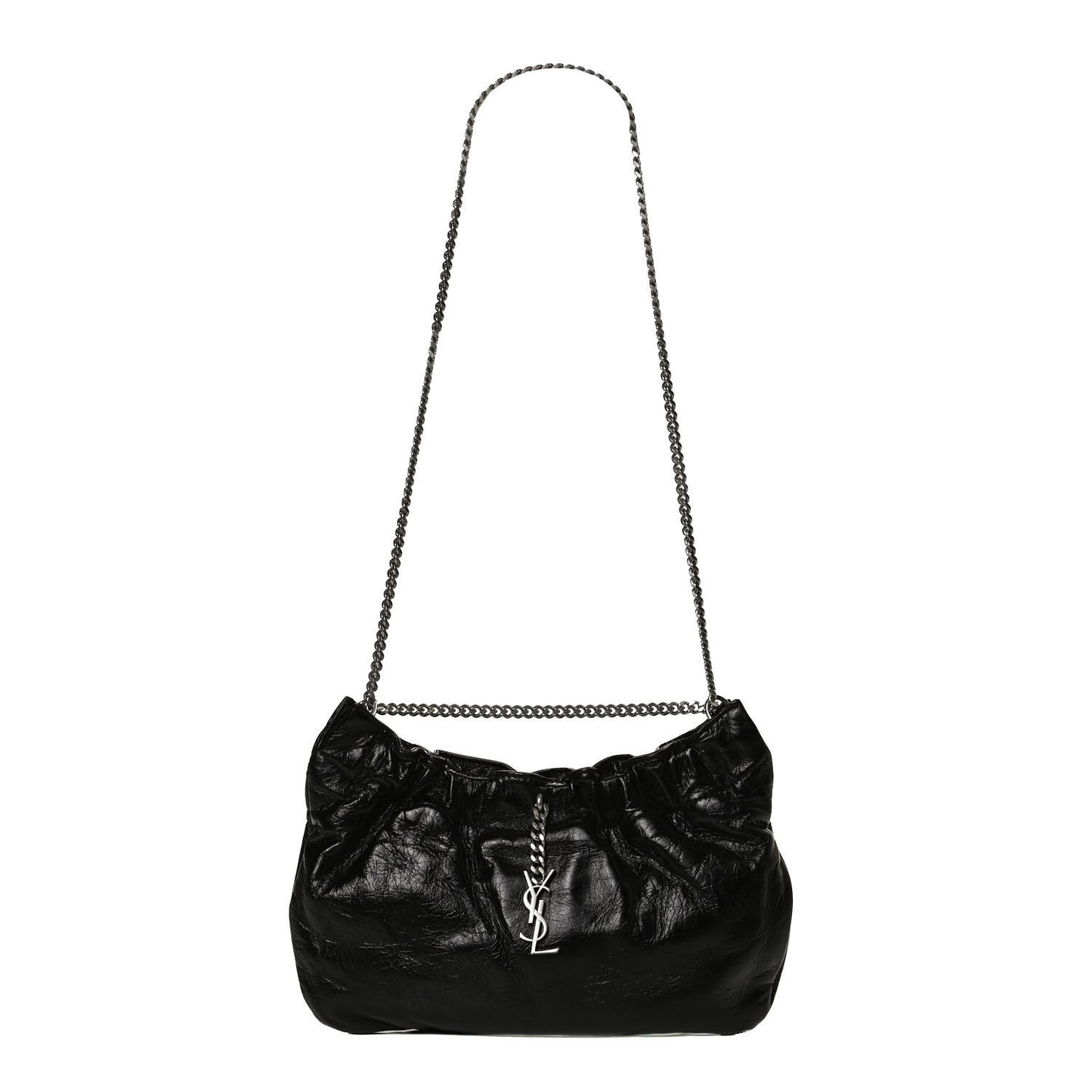 Calfskin Pac Ruched Hobo Black
