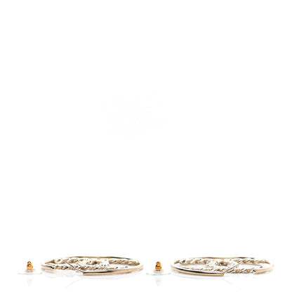 Chanel Crystal Chain Chanel Strass CC Drop Earrings Gold 4 of 5