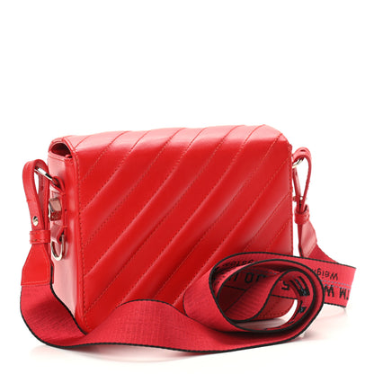 Off-White Calfskin Padded Diag Binder Flap Bag Red 3 of 12