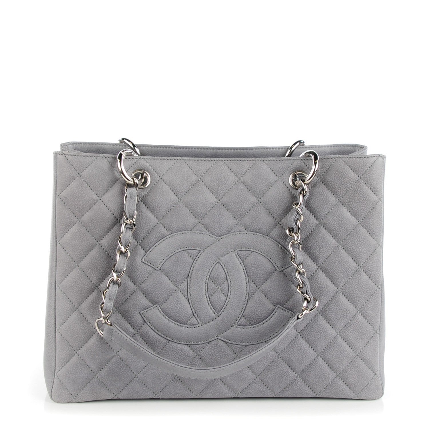 Chanel Caviar Quilted Grand Shopping Tote GST Light Grey 1 of 7